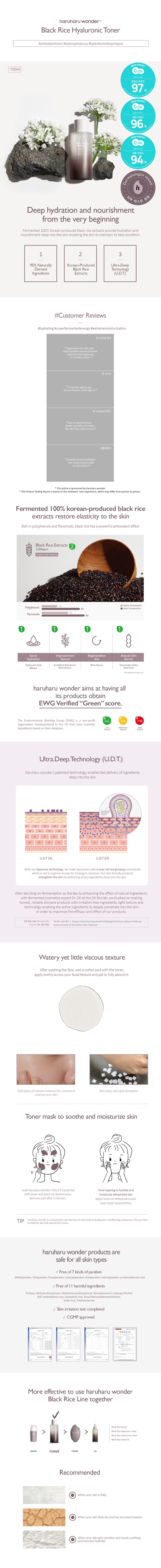 [haruharuwonder] Black Rice Hyaluronic Toner 150ml
