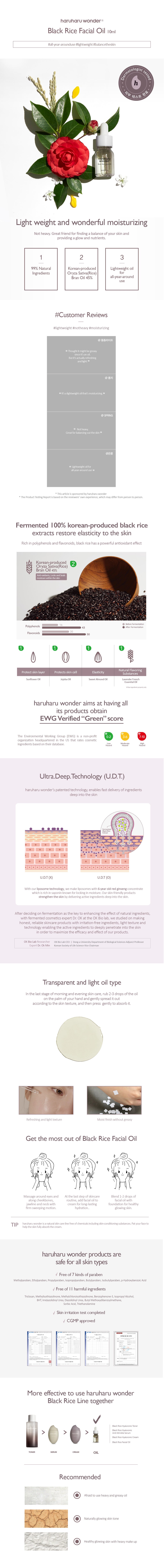 [haruharuwonder] Black Rice Facial Oil 10ml